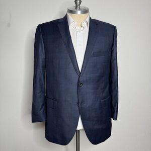 Joseph Bach Sartoriale Sport Coat Blazer 48R (58 it) Mens‎ Blue Check Wool